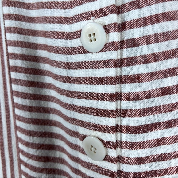 MADEWELL Linen & Cotton Lightweight Striped Dress | Short Sleeve Shift Dress - Picture 8 of 10